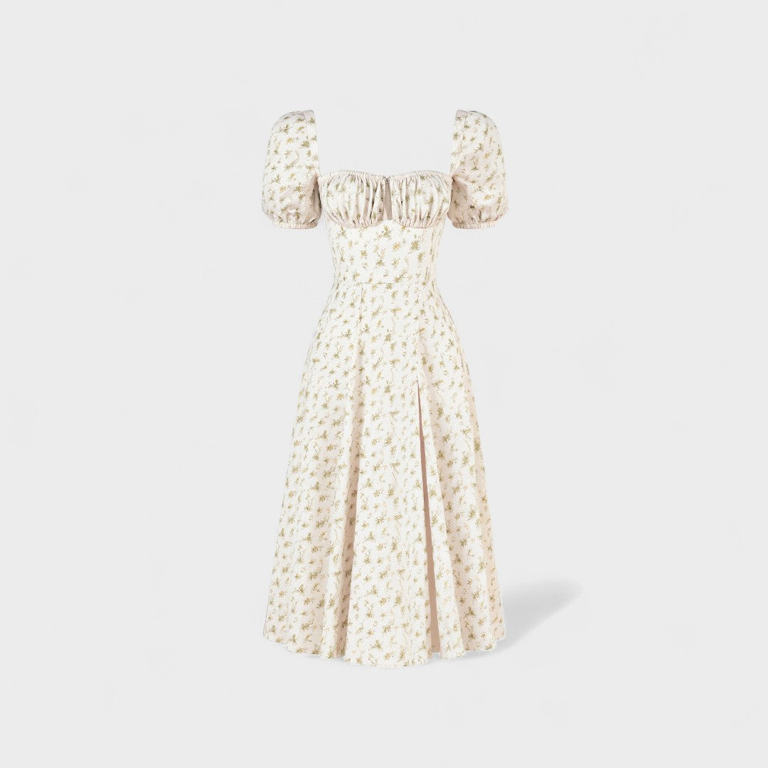 Helena - Poletna obleka s kvadratnim izrezom