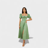 Helena - Poletna obleka s kvadratnim izrezom