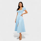 Helena - Poletna obleka s kvadratnim izrezom