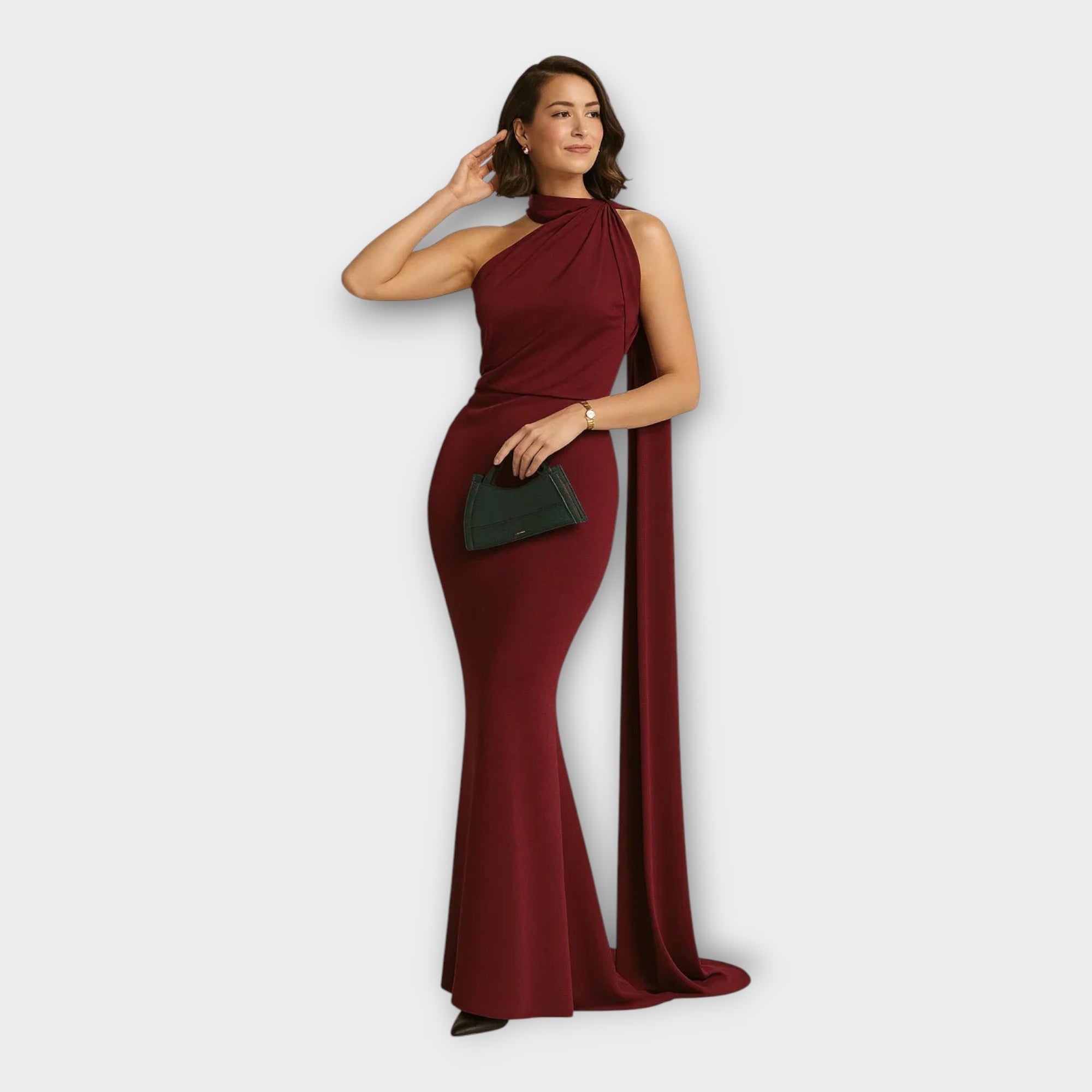 Stefanie - Dolga obleka z asimetričnim izrezom