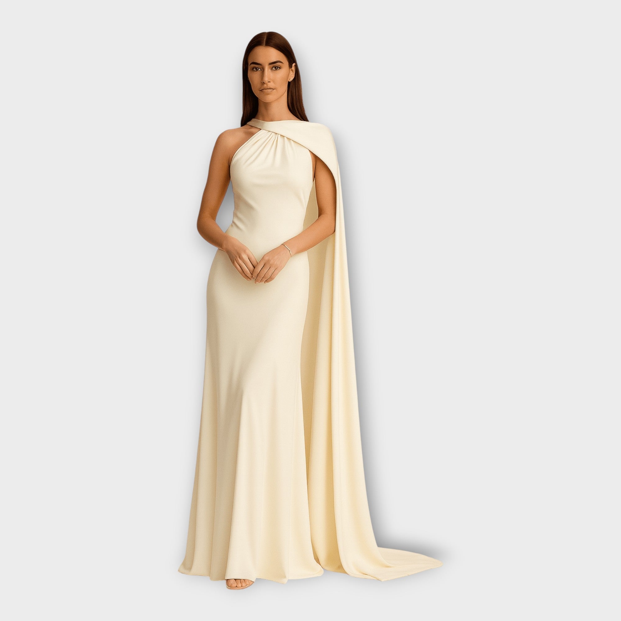 Stefanie - Dolga obleka z asimetričnim izrezom