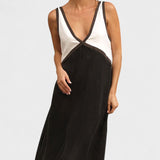 Lara - Dvobarvna Dolga Obleka