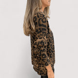 Zlata - Casual bluza za ženske z leopardjim vzorcem