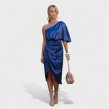 Cátia - Obleka z bleščicami iz satena