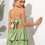 Alice - Mini obleka brez hrbta z zanko in plastno krilo