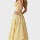 Carolina - Cvetlična obleka z prilagodljivim korzetom