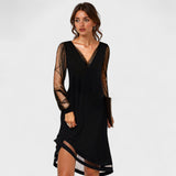 Matilda - Večerna obleka s prosojnimi rokavi