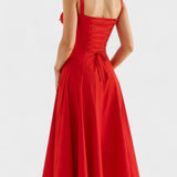 Carolina - Cvetlična obleka z prilagodljivim korzetom