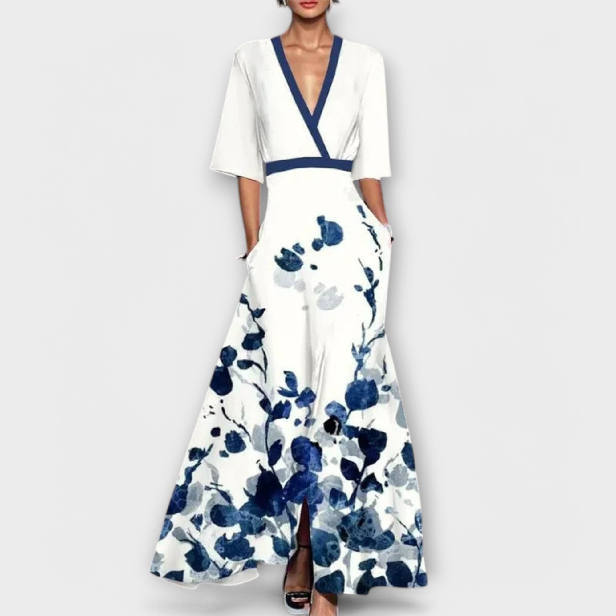 Inês - Elegantna obleka za dame z rokavi